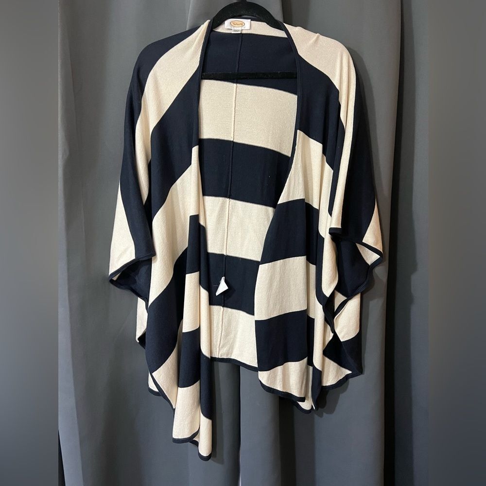 EUC Talbots womens striped wrap. Cotton, silk, cashmere blend. One size